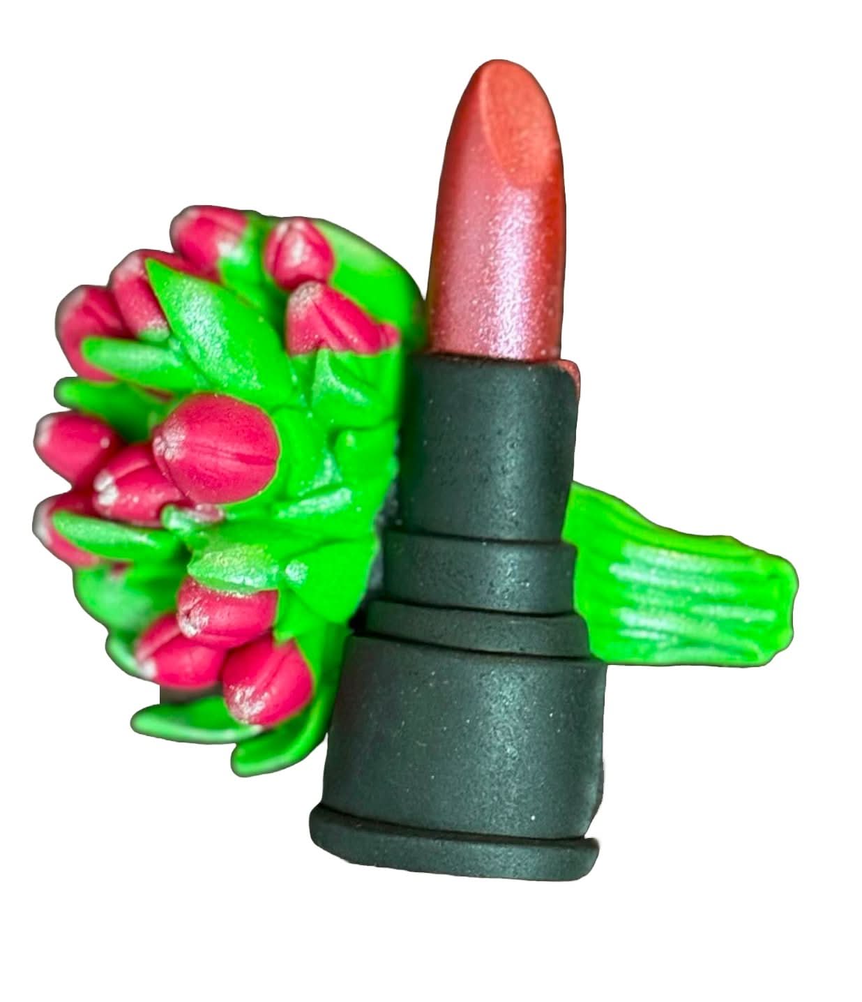 Essbare Zuckerdekoration, Tulpenstrauß und Lippenstiftdekorationen von Sugar Paste Nati Shop