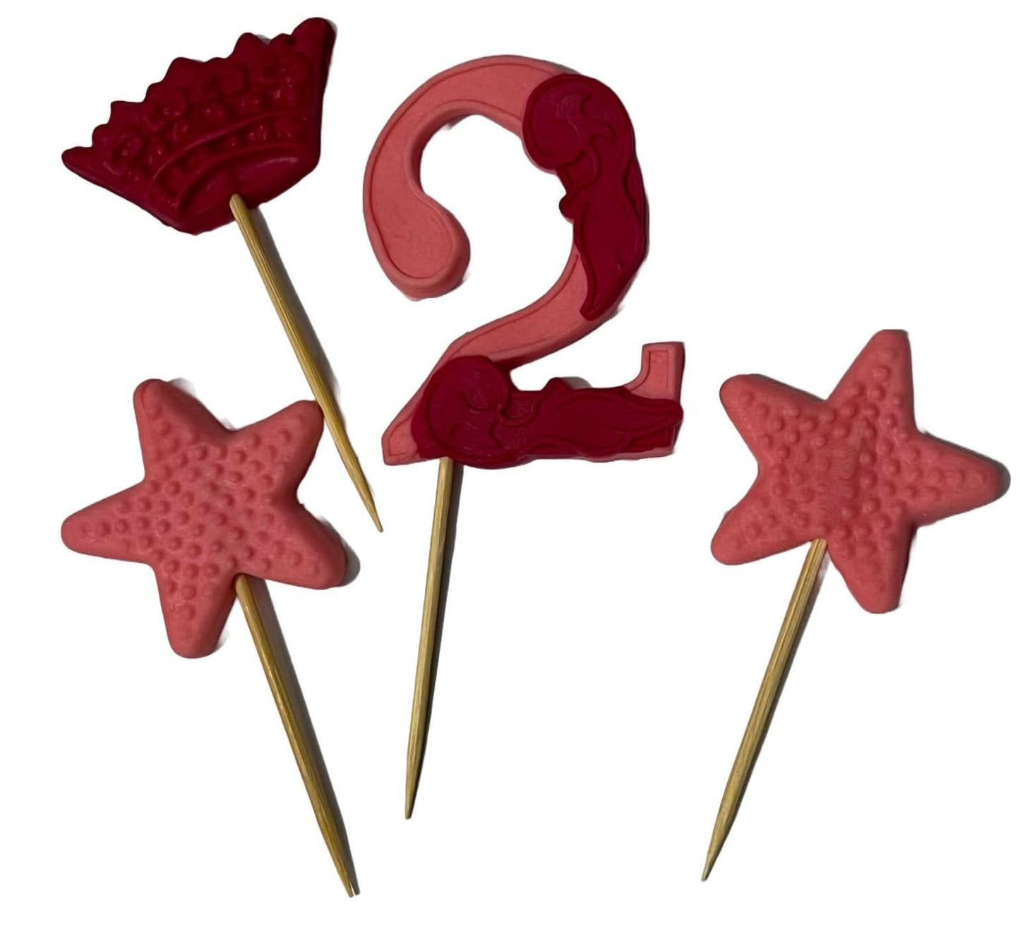 Essbare Zuckerdekoration, Nummer 2, rosa/fuchsia Dekorationen von Sugar Paste Nati Shop