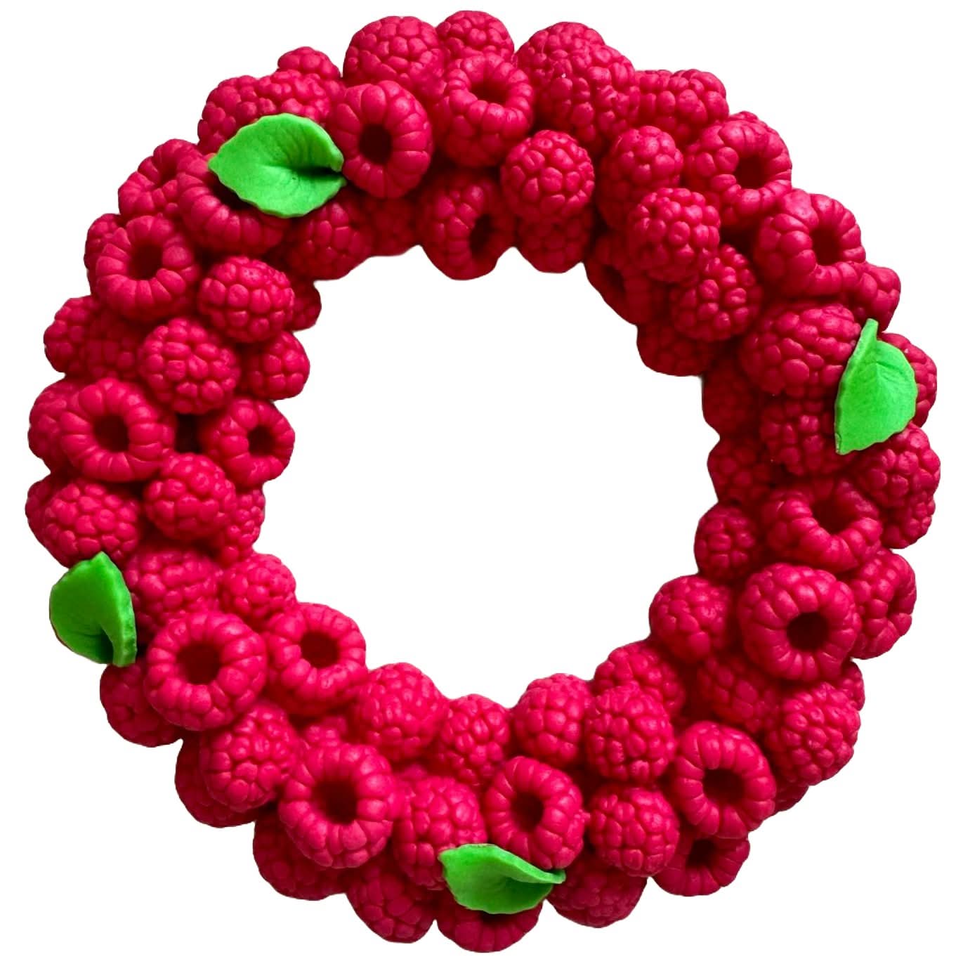 Essbare Zuckerdekoration, garniert mit Himbeeren. Dekorationen von Sugar Paste Nati Shop