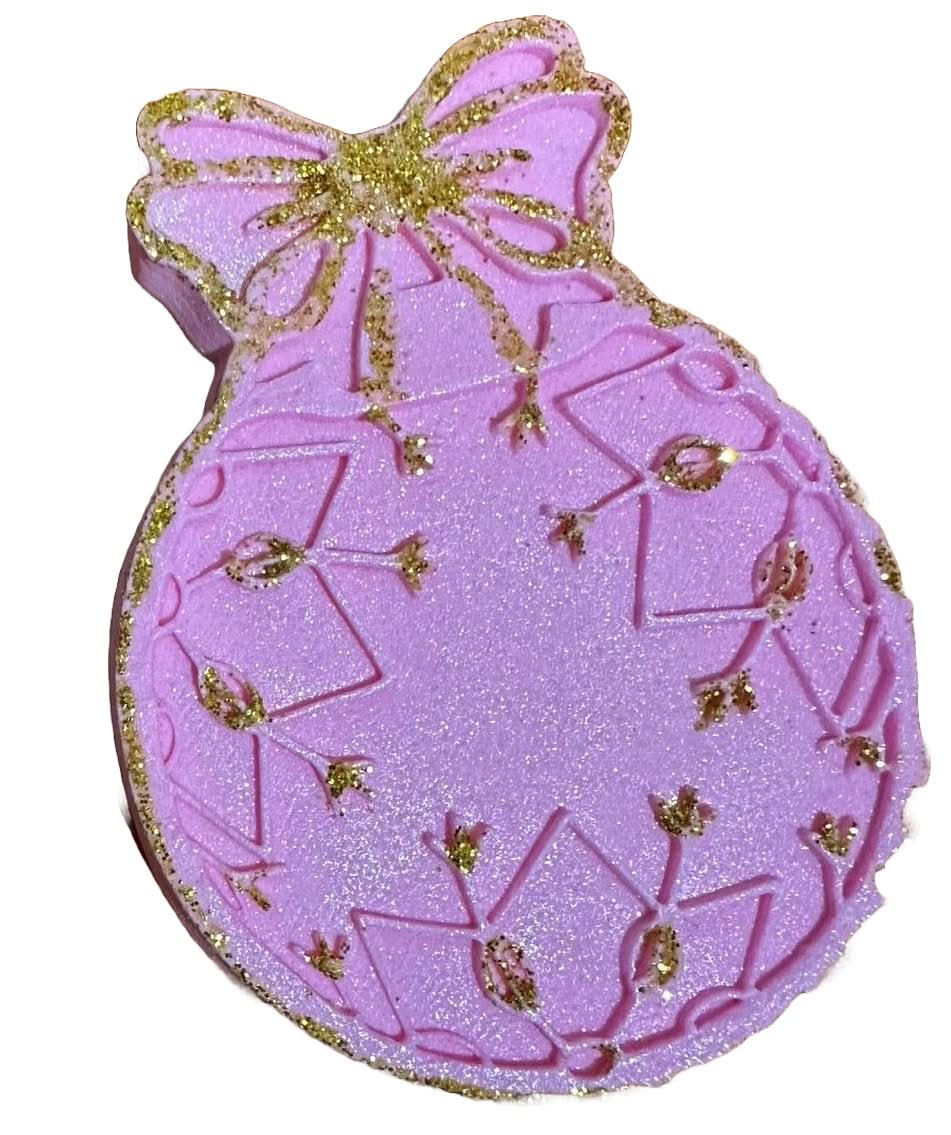 Essbare Zuckerdekoration, Weihnachtsbaumkugel, rosa Dekorationen von Sugar Paste Nati Shop