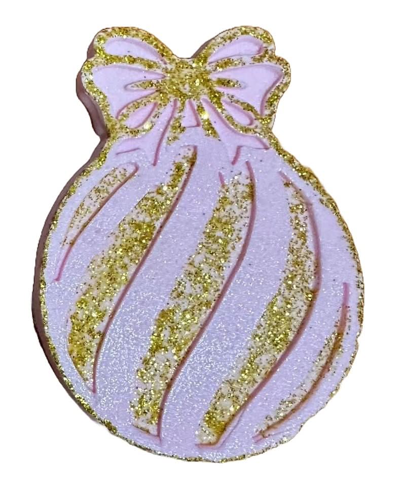 Essbare Zuckerdekoration, Weihnachtsbaumkugel, rosa Dekorationen von Sugar Paste Nati Shop