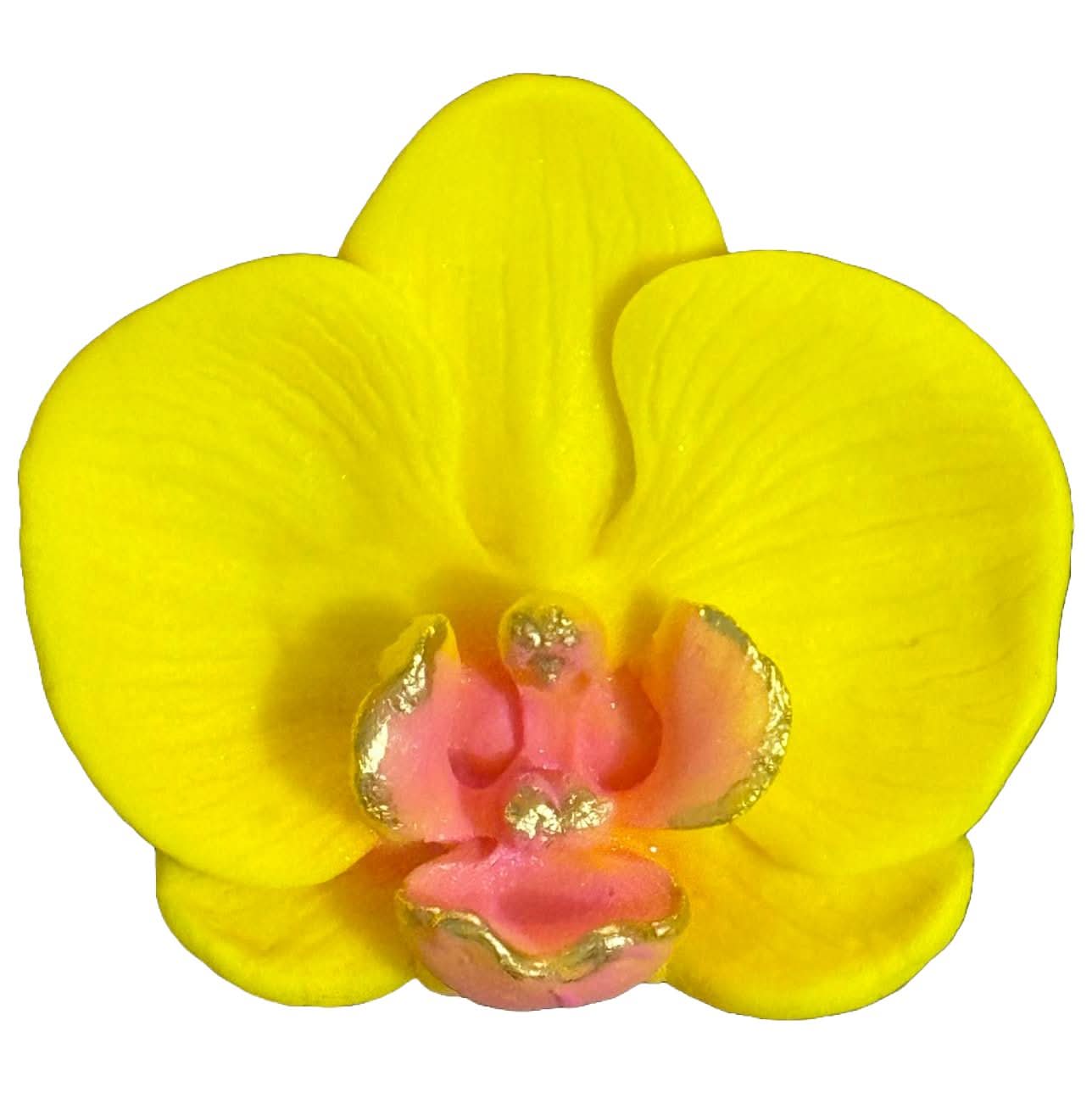 Essbare Zuckerdekoration, Gelbe Orchidee Zuckerpaste Dekorationen Nati Shop