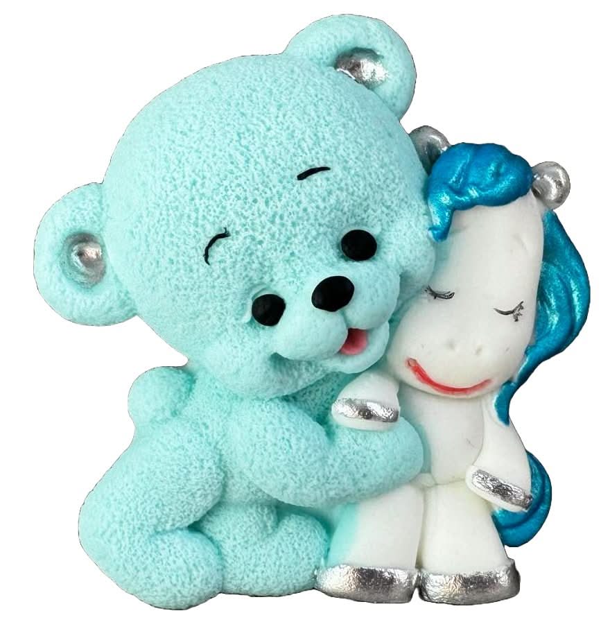 Essbare Zuckerdekoration, Bär mit Einhorn-Dekorationen von Sugar Paste Nati Shop