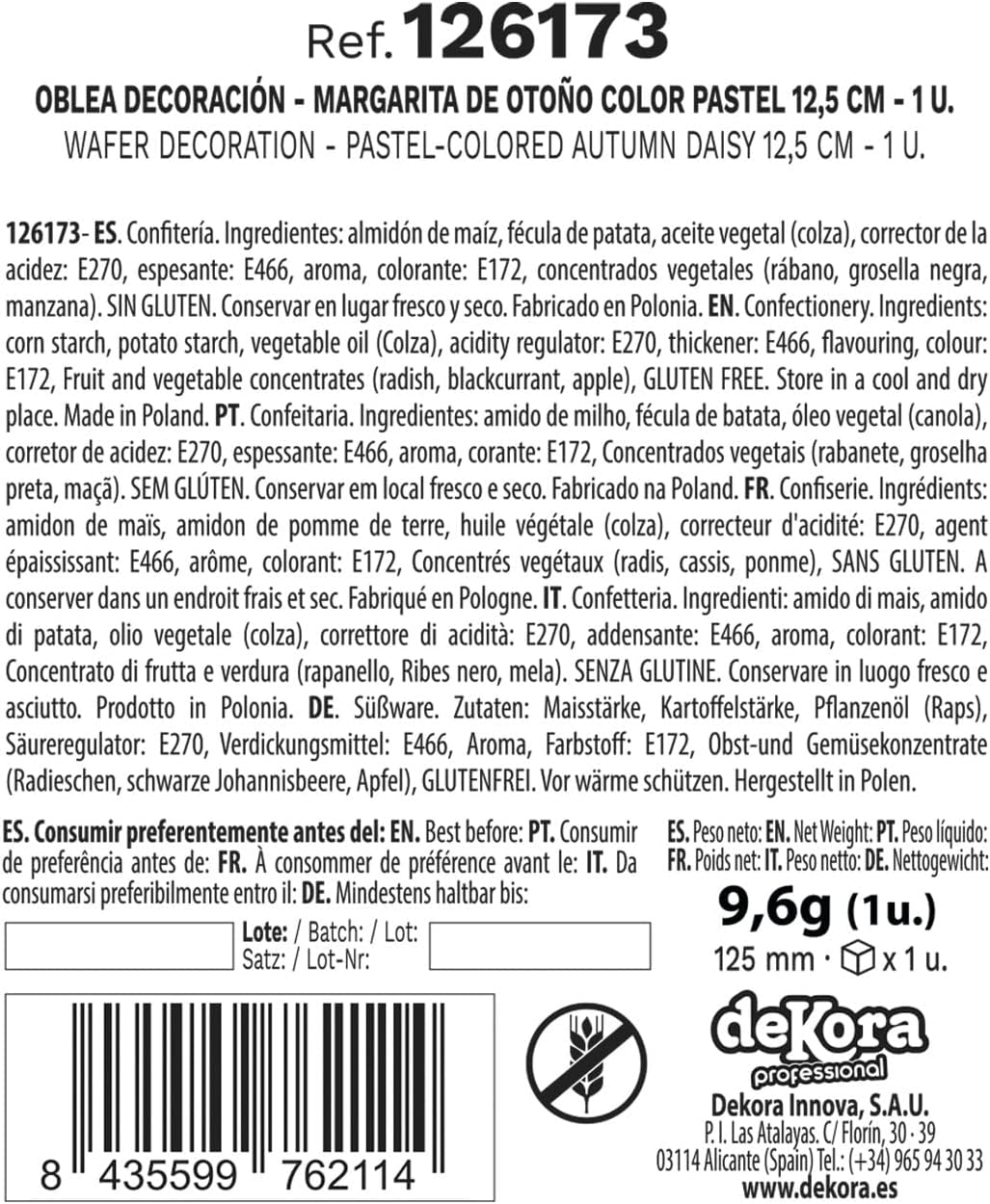 dekora – 12,5 cm große Riesenblume – Herbst-Dahlie – glutenfrei, laktosefrei, vegan – Kuchendekorationen für Hochzeiten, Geburtstage und Desserts – einfach zu verwendende Zuckerpaste von Naty Shop