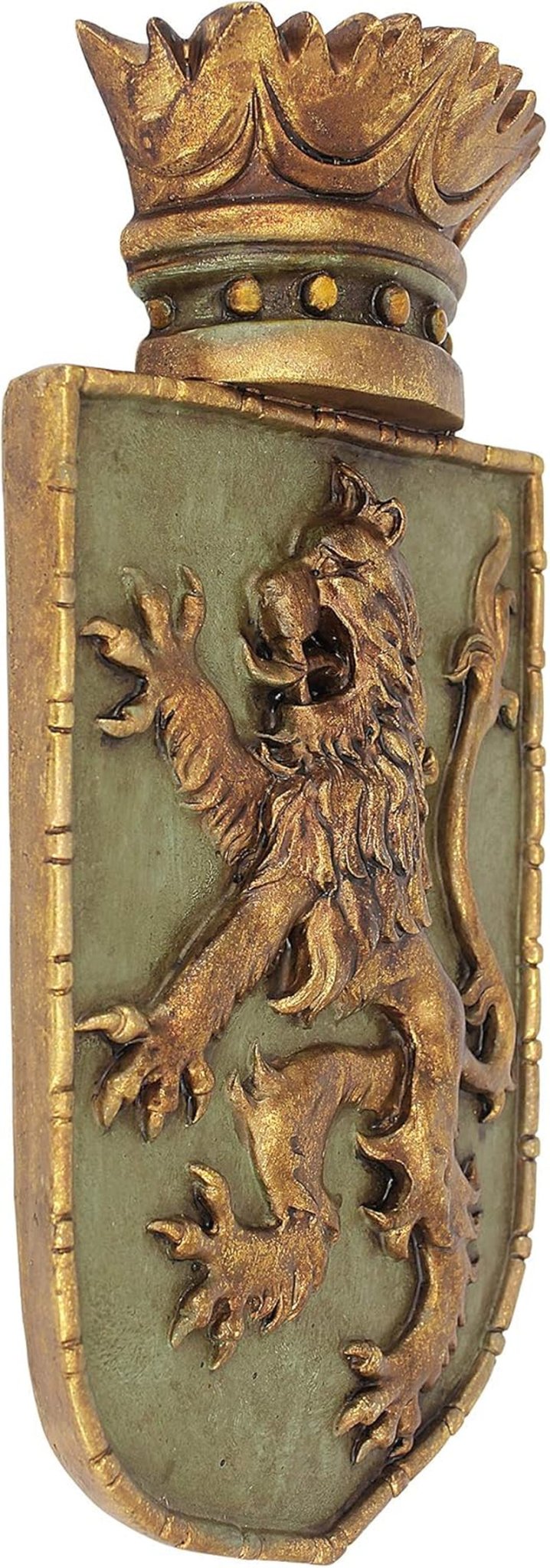 Design Toscano Mittelalterlicher Schild Vertikaler Löwe, Wandskulptur Statuetten und Skulpturen Naty Shop
