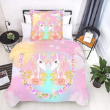 Bettwäsche für Kinder, verschiedene Größen und verschiedene Zeichentrickfiguren. Bettwäsche – Kinder Naty Shop Einhorn (Modell 1) 135 x 200 cm + 80 x 80 cm