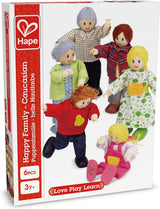 Hape Doll Family Preisgekröntes Puppenfamilienset Einzigartiges Puppenhauszubehör aus Holz Fantastisches Spiel 6 Puppenfamilienmitglieder Naty Shop Dolls