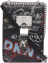 DKNY Elissa N/S Umhängetasche Taschen Damen Naty Shop Elissa Graffiti/Silber Elissa, Klein, Schwarz Einheitsgröße