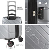 DKNY – Großer 4-Rad-Koffer Großer leichter Koffer – Großer Reisekoffer mit Rollen. Großer Flugzeug-Reisekoffer Hartschalenkoffer mit zertifiziertem Verschluss – Großer Trolley-Koffer Silber Gepäck und Reiseausrüstung Naty Shop