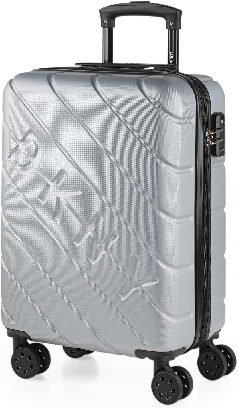 DKNY – Großer 4-Rad-Koffer Großer leichter Koffer – Großer Reisekoffer mit Rollen. Großer Flugzeug-Reisekoffer Hartschalenkoffer mit zertifiziertem Verschluss – Großer Troller-Koffer Silber Naty Shop Gepäck & Reiseausrüstung Silber S