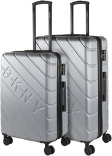 DKNY – Großer 4-Rad-Koffer Großer leichter Koffer – Großer Reisekoffer mit Rollen. Großer Flugzeug-Reisekoffer Hartschalenkoffer mit zertifiziertem Verschluss – Großer Trolley-Koffer Silber Gepäck & Reiseausrüstung Naty Shop Silber M + L