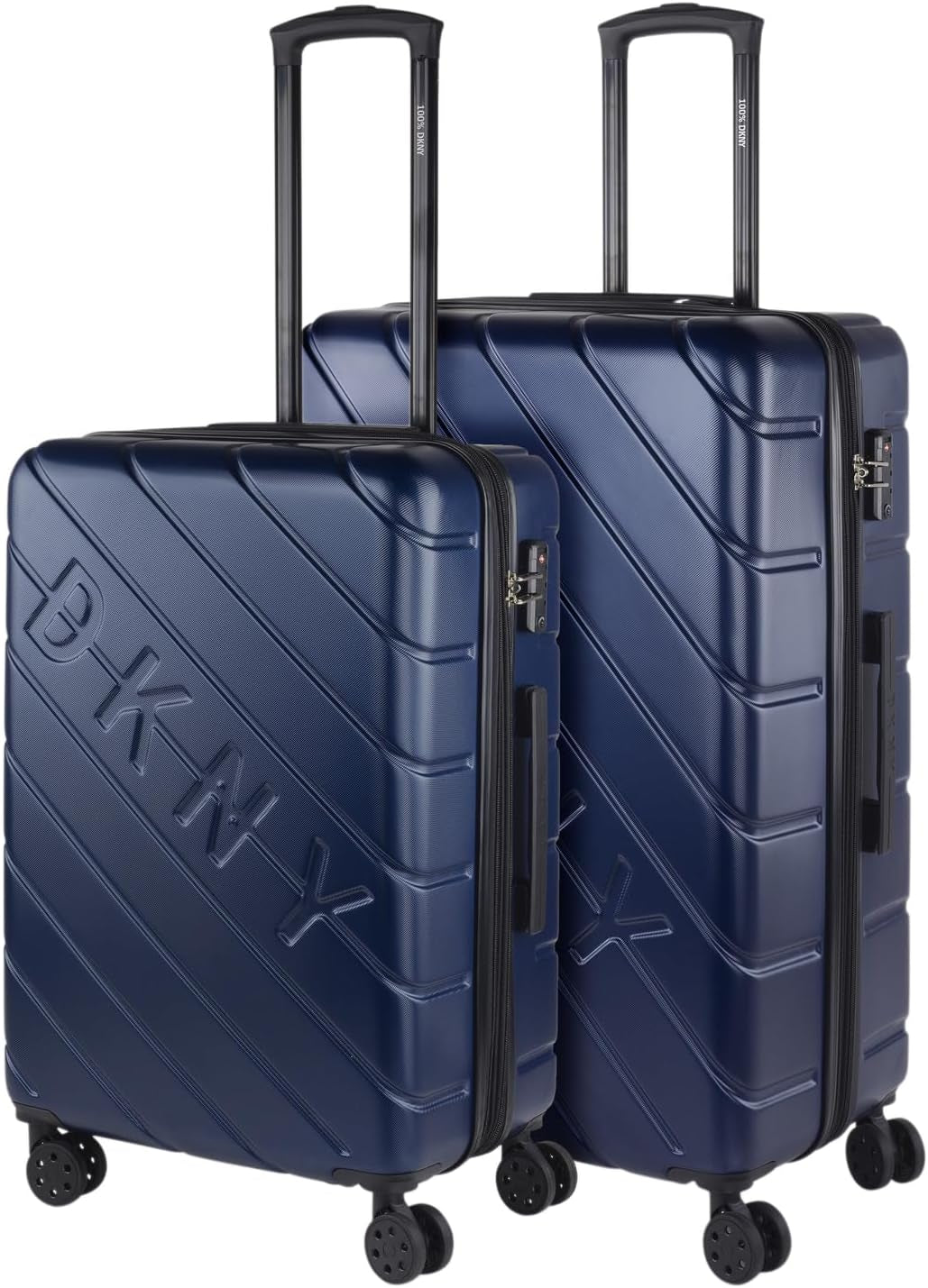 DKNY – Großer 4-Rad-Koffer Großer leichter Koffer – Großer Reisekoffer mit Rollen. Großer Flugzeug-Reisekoffer Hartschalenkoffer mit zertifiziertem Verschluss – Großer Troller-Koffer Silber Naty Shop Gepäck & Reiseausrüstung Marineblau M + L