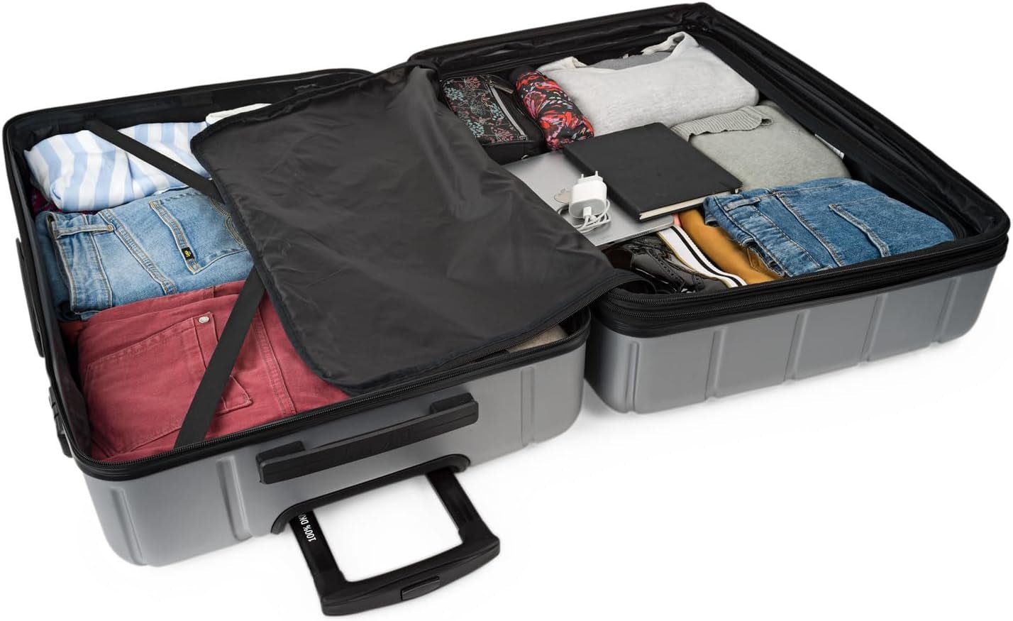 DKNY – Großer 4-Rad-Koffer Großer leichter Koffer – Großer Reisekoffer mit Rollen. Großer Flugzeug-Reisekoffer Hartschalenkoffer mit zertifiziertem Verschluss – Großer Trolley-Koffer Silber Gepäck und Reiseausrüstung Naty Shop