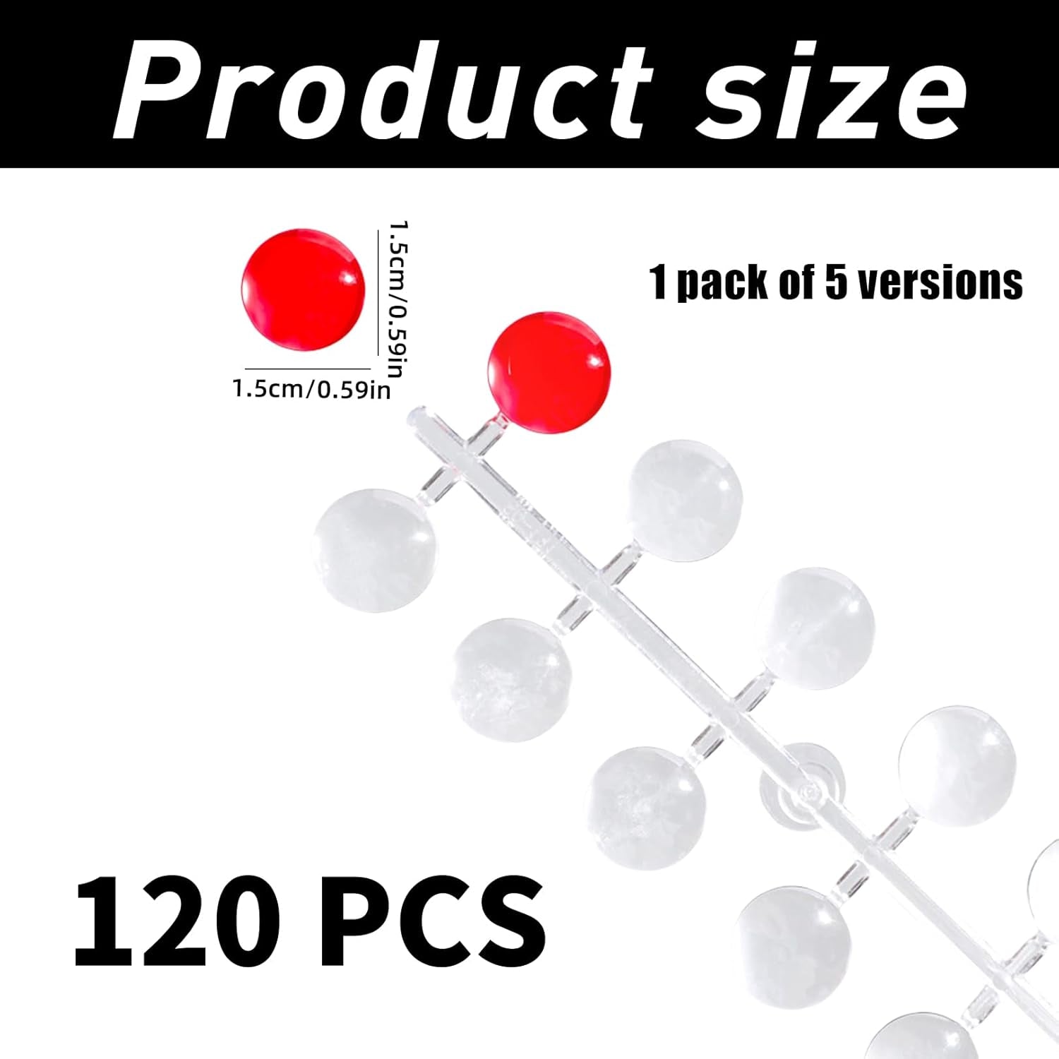 120 Stück Nagel-Display-Punkte, farbige Klebepunkte, zum Aufdrücken der Nägel, Nagel-Display-Punkte, Nagelproben, Nagelspitzen, Do-It-Yourself-Nagelzubehör, Nagel-Display, Nagelspitzen für Gelnägel, transparent, selbstklebend