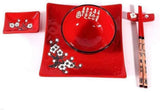 Komplettes japanisches Tafelservice 2381, Porzellan, Rot