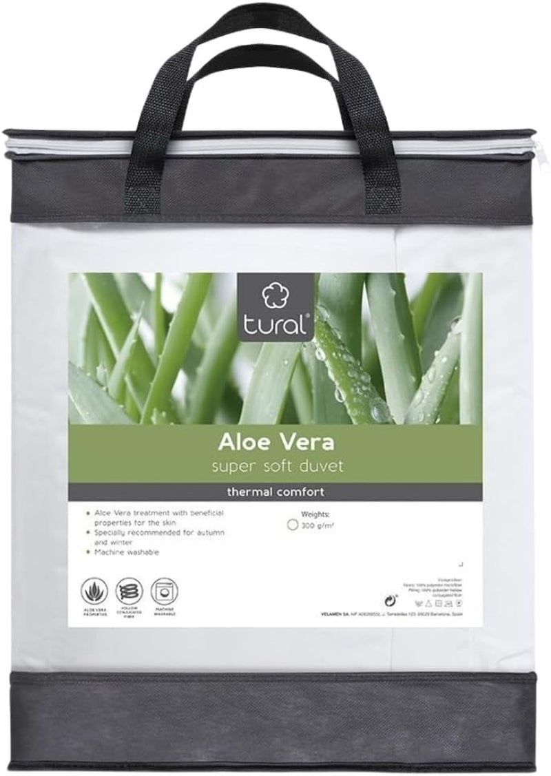 Tural – Steppdecke 150 x 220 cm mit Aloe Vera-Behandlung, Faserfüllung 300 g/m², weich, atmungsaktiv, Öko-Tex-zertifiziert (weiß, Bett 90 cm) Steppdecken und Steppdecken Naty Shop