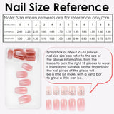 48 Stück kurze Nägel zum Aufkleben, 2 Stile, kurze quadratische französische Nägel mit Nagelkleber und Nagelfeile, rosa, weiße Ombre-Kunstnägel für Frauen
