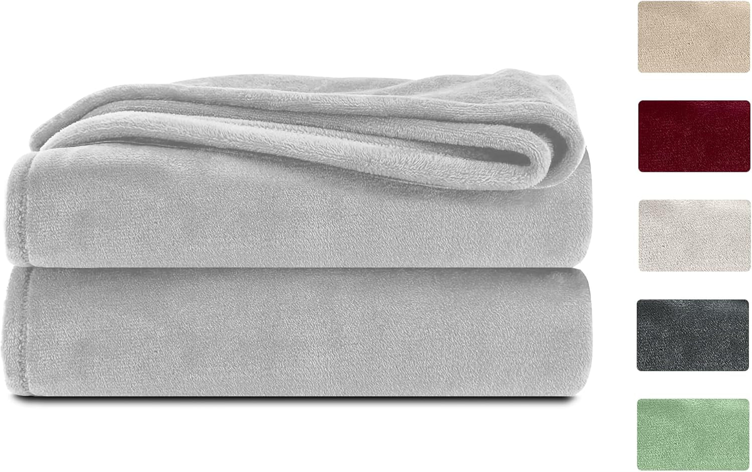 Komfortec Flauschdecke, Kuscheldecke, Fleecedecke, Öko-Tex zertifiziert, superweich, 150X200 cm, 260 g/m², beige Betten und Decken Besuche den Komfortec-Store Grau 220 x 240 cm