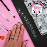 TRIXES 500 Stück Gel-Nagelspitzen, französische Nägel, klare Acryl-Spitzen für DIY-Maniküre, 10 verschiedene Designs