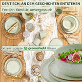 SÄNGER Rio Mint | Steinzeug-Geschirrset für 6 Personen, 6 Teller, 6 Dessertteller, 6 Schüsseln, Mintgrün | DIE VALUE-KOLLEKTION