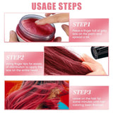 Temporäre Haarfarbe, 4,23 Unzen, Farbwachs für Männer und Frauen, waschbar, natürliche Farbe, Pomade, sofortige Haarfarbe für Party, Cosplay, Halloween (rot), Naty Shop Haarfärbemittel