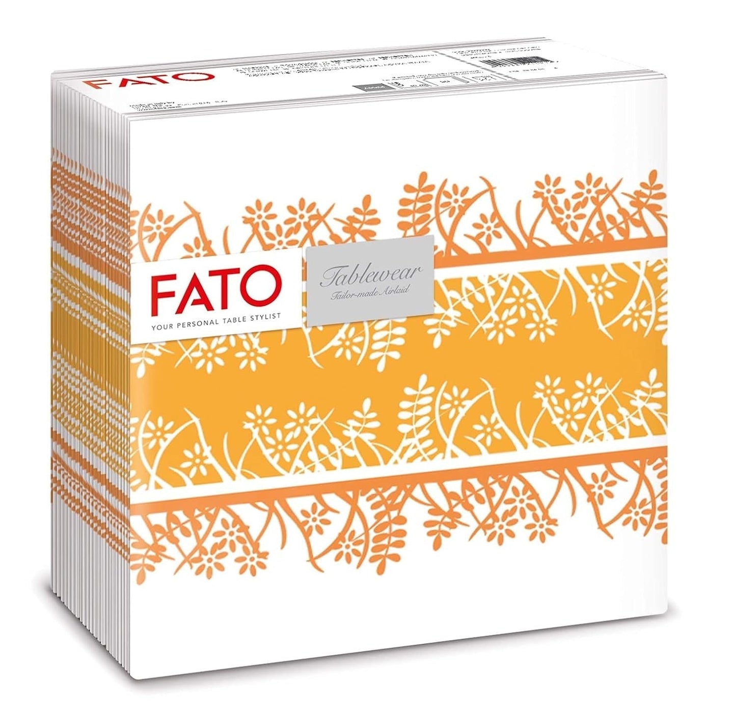 Fato - Trockenpapierservietten, Airlaid, Textileffekt, Packung mit 50 Servietten, 40X40 gefaltet im 4er-Format, Tropicana Decor