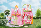 BABY Born Storybook Cottage, faltbares Puppenhaus für 18-cm-Puppen mit Tisch, Kamin, Chaiselongue und Teleskop, Rosagrün, 833803 Zapf Creation Puppenhäuser Naty Shop