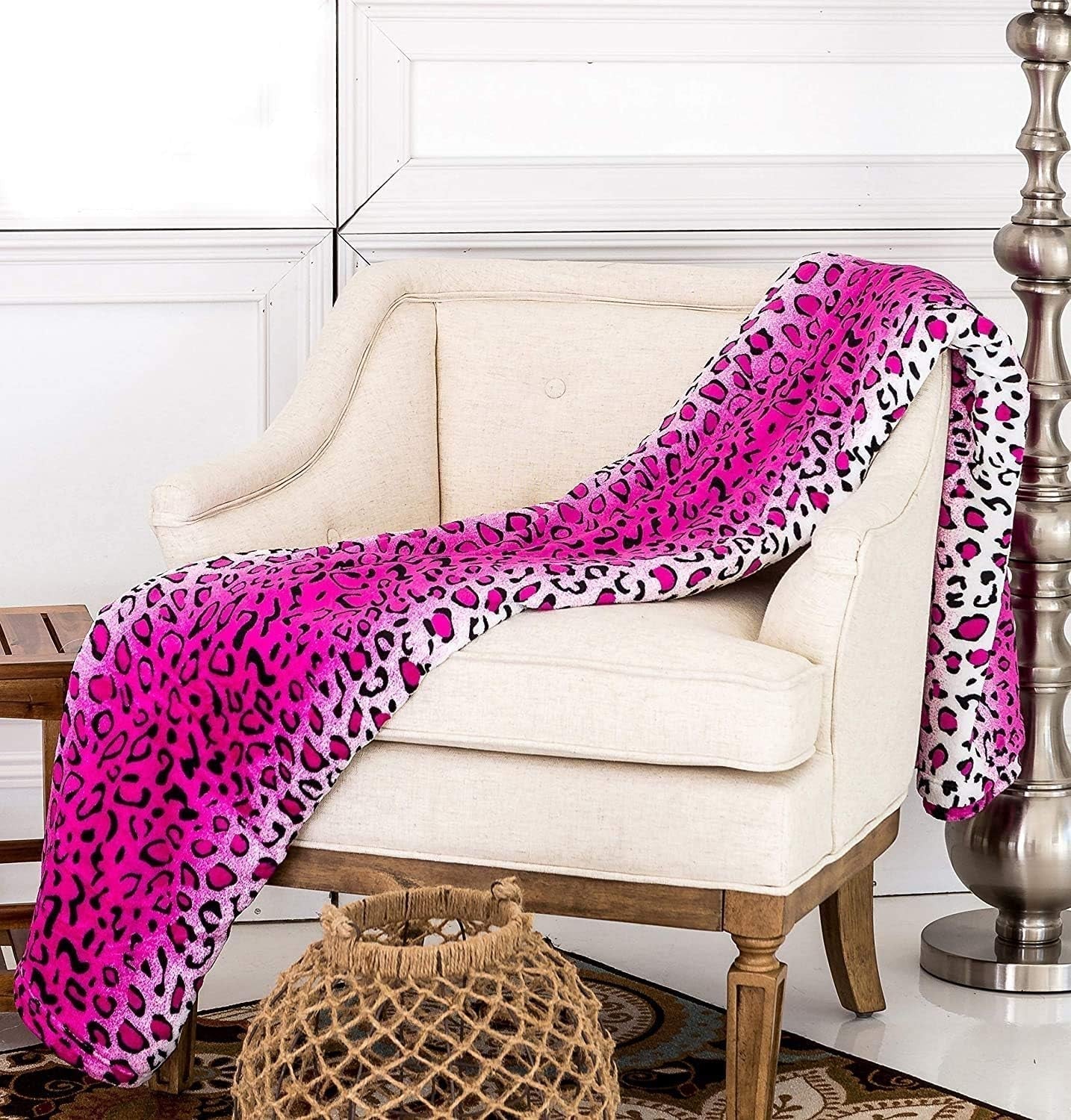 Home Must Haves Queen/King Zebra Giraffe Safari Tierdruck ganzjährig superweiche warme Couch-Überwurfdecke Bettgröße rosa Polyester rosa Leopard Steppdecken und Steppdecken Naty Shop Standardtitel