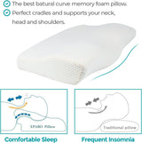 Edihome Nackenstützkissen, Nackenschmerzlinderungskissen, 50 x 30 x 10 cm, Memory-Schaum-Nackenkissen, orthopädisches Kissen, ergonomischer doppelter Baumwollbezug, hypoallergen