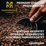 Espressobohnen Martermühle Bike 500g Stark | Arabica/Robusta | Geschmacksrichtungen: Macadamianüsse, Milchschokolade | Hell geröstete ganze Espressobohnen, geringer Säuregehalt