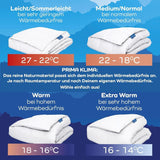 Allnights Schmusetuch, mittelgroß, 135 x 200 cm, 100 % neue Federn und Daunen, allergikerfreundlich, waschbar bis 60 °C, hergestellt in Deutschland, weiße Steppdecken und Steppdecken von Naty Shop