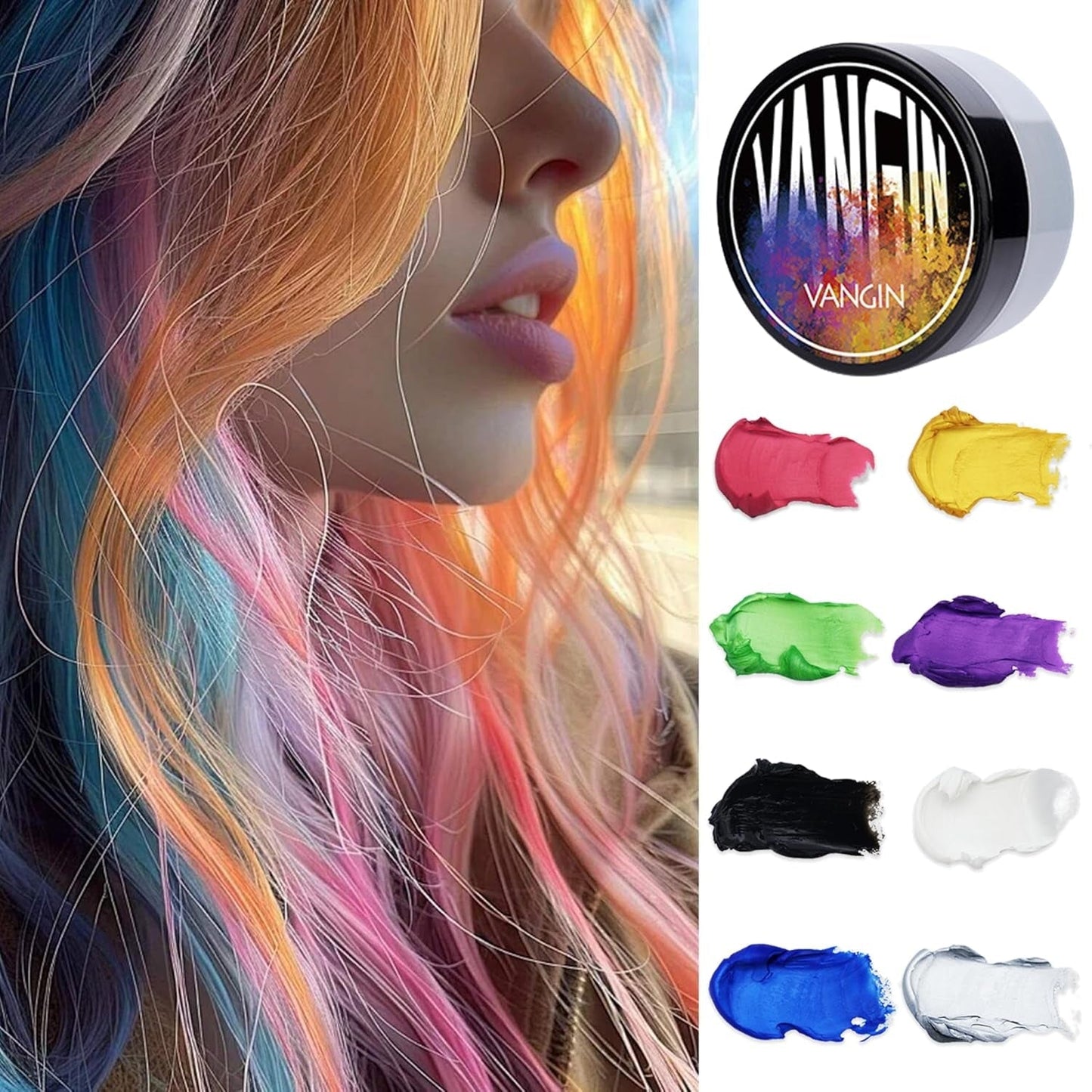 Grüne temporäre Haarfarbe, Styling-Haarfarbe für Männer und Frauen, natürliche Haarpomade, Haarfärbewachs für Party, Cosplay & Halloween, Weihnachten, cremefarbene temporäre Haarfarbe (100 g, grün) Naty Shop Haarfarbe