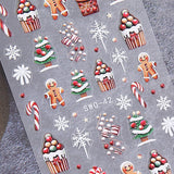 JMEOWIO Nagelsticker Weihnachten 6 Blatt Nail Art Sticker Selbstklebend Nagelaufkleber Schneeflocke Winterurlaub Niedliche Dekoration Nageldesign Zubehör