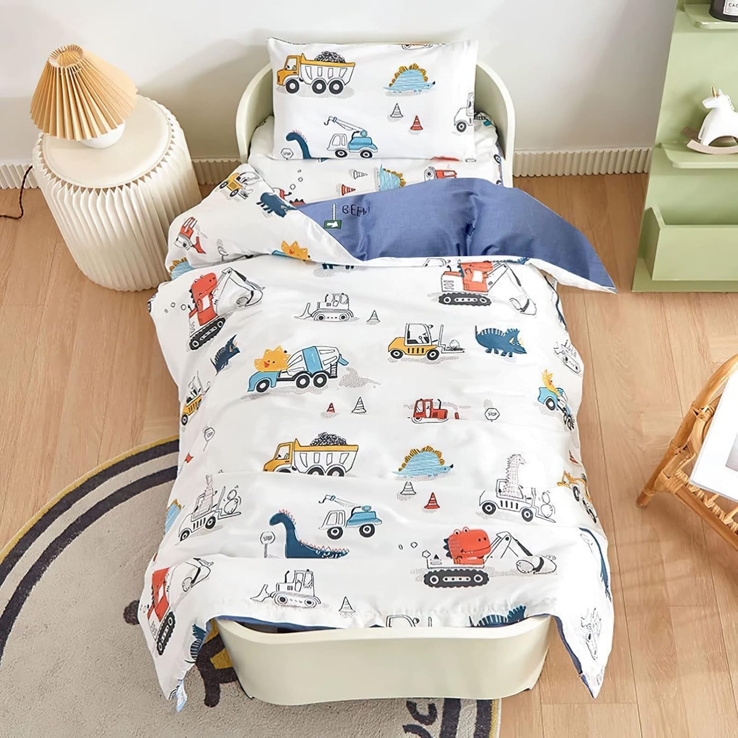 Bettwäsche für Kinder Jungen mit verschiedenen Mustern, 100 % Baumwolle. Bettwäsche – Kinder Naty Shop Dinosaurier 100 x 135 cm