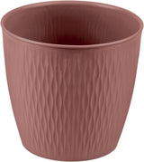 Set mit 5 braunen Töpfen, Durchmesser 16 cm – Stabile Kunststofftöpfe – Dekorativer Übertopf mit Entwässerungsmöglichkeit – Eleganter Topf für den Innen- und Außenbereich
