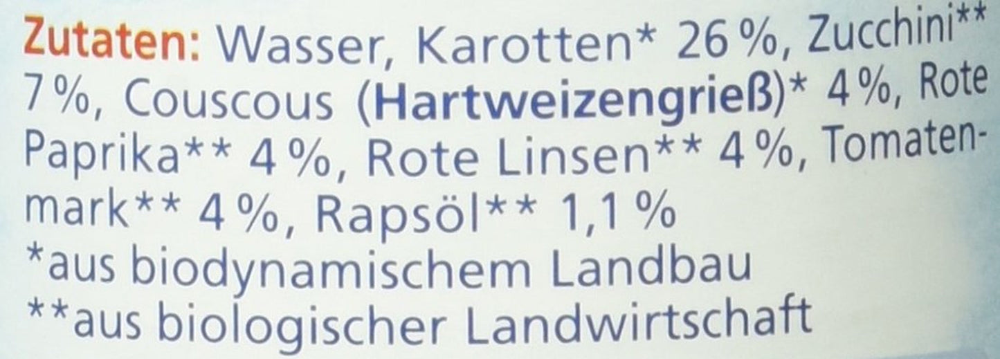 Bio-Linseneintopf mit Couscous (ab 6 Monaten), 190 g