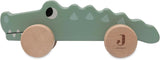 Jollein 112-001-67090 Holzspielzeug auf Rädern, grün Babyspielzeug Naty Shop Croco