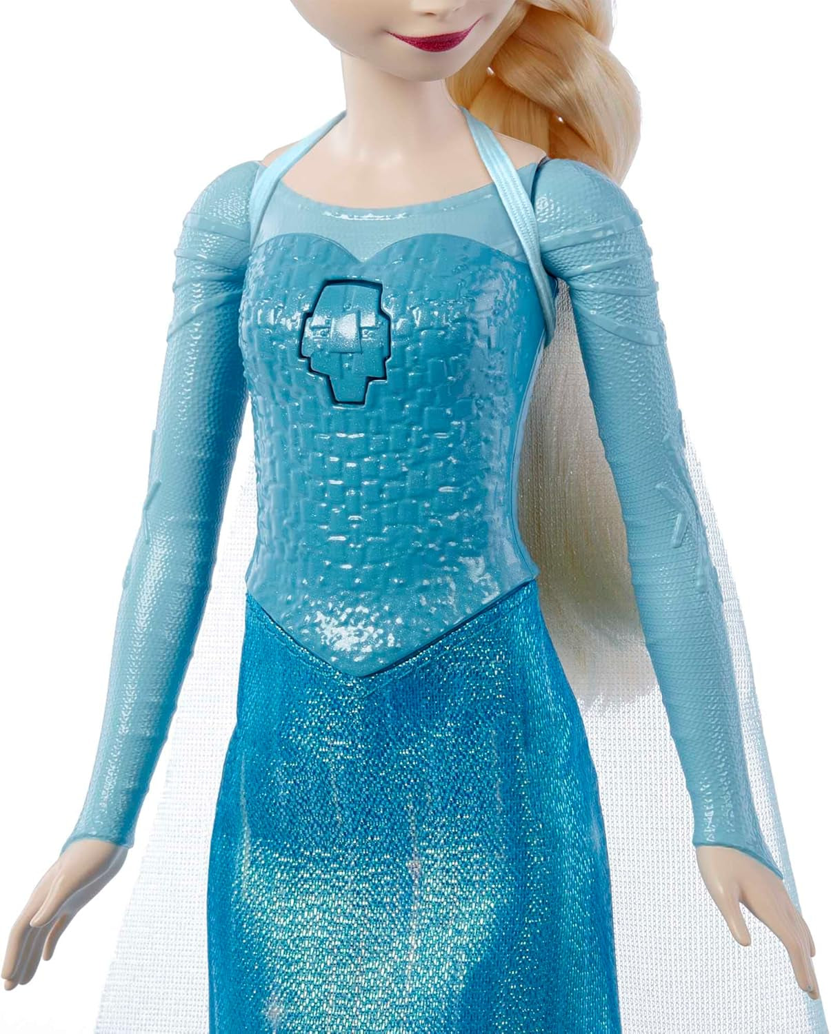 Mattel Toys Disney Frozen Elsa singende Puppe im ikonischen Outfit, singt „Let It Go“ aus dem Disney-Film in Englisch, Französisch, Deutsch, Italienisch, JDL58