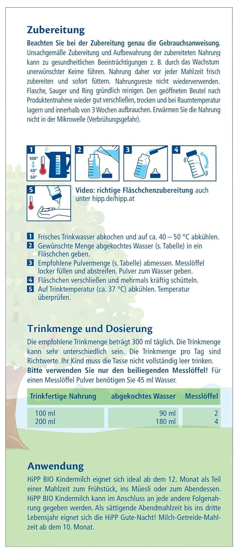 HiPP Bio-Wachstumsmilch (4 x 600 g) nach 12 Monaten mit Kalzium, Eisen, Vitamin C und D für heranwachsende Kleinkinder, beste Bio-Qualität