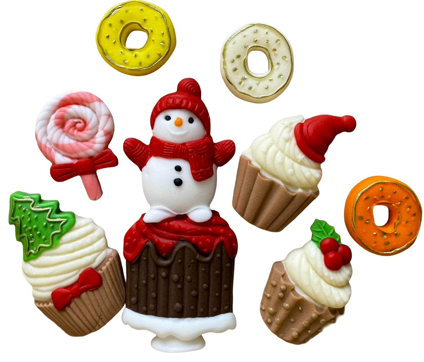 Set mit 8 essbaren Dekorationen, Weihnachtsdekorationen von Sugar Paste Nati Shop