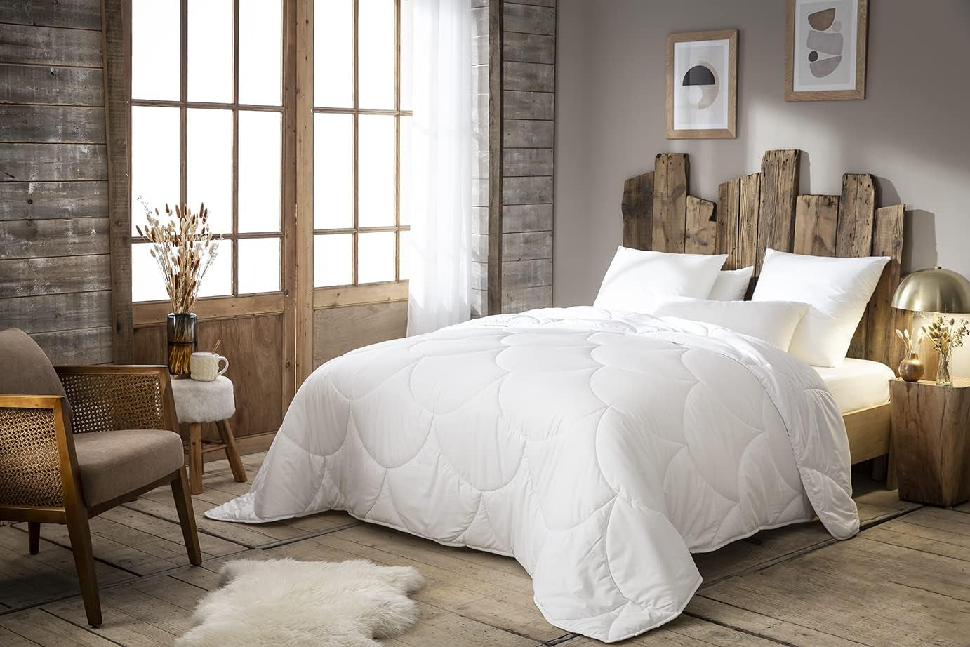 Abeil 15000000538 Douceur Infinie Steppdecke, warm, Polyester, weiß, weiß, 240 x 260 cm Steppdecken und Steppdecken Naty Shop 240 x 260 cm