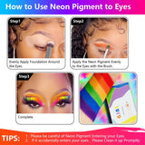Neon Phosphor Pigment Pulver Für Nägel Lidschatten - 12 Farben Neon Nagel Glitzer Augenpulver Maniküre Halloween Neon Make-Up Dekoration Nail Art Staub Pigment