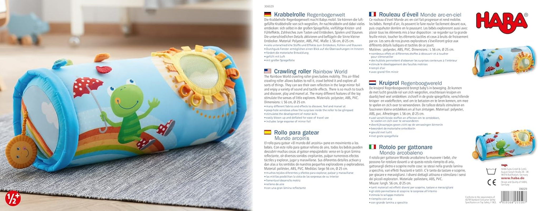 Spielzeug für Kleinkinder HABA Krabbelrolle Regenbogenwelt Toys Bebe Naty Shop