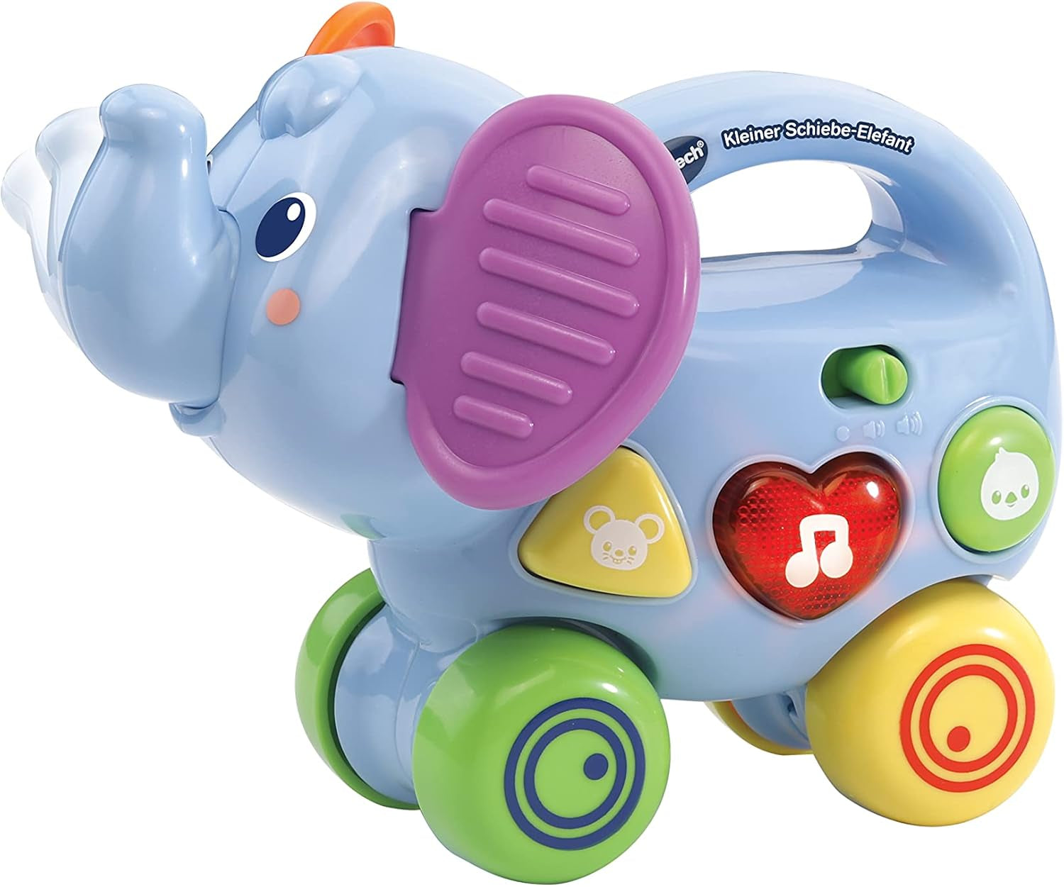 Vtech Baby Little Pushing Elephant – Interaktives Schiebe- und Spielspielzeug – Mit Liedern, Melodien, Sätzen und Geräuschen – Für Kinder im Alter von 6–36 Monaten Bebe Naty Shop Toys Standardtitel