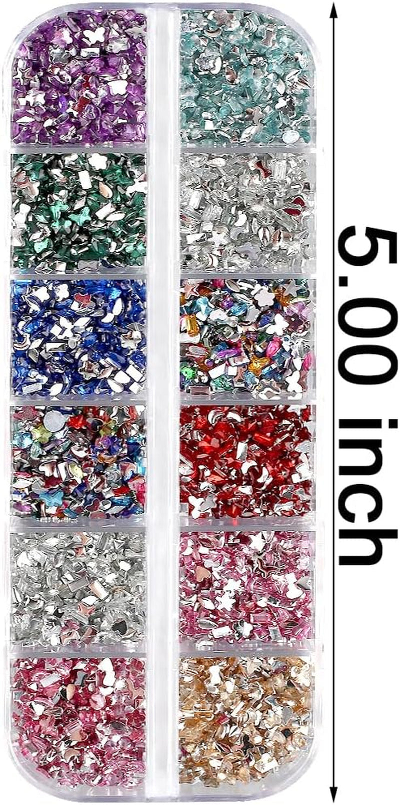 2000 Stück Bunte Strasssteine ​​​​Nägel Glitzersteine ​​​​Nail Charms Nailart Edelsteine ​​​​Nagel Steine ​​​​Glitzer Steine ​​​​Nagel Charms Nägel Zubehör Kristalle Diamant Nageldesign Strass Nail Art Rhinestones Nail Gems