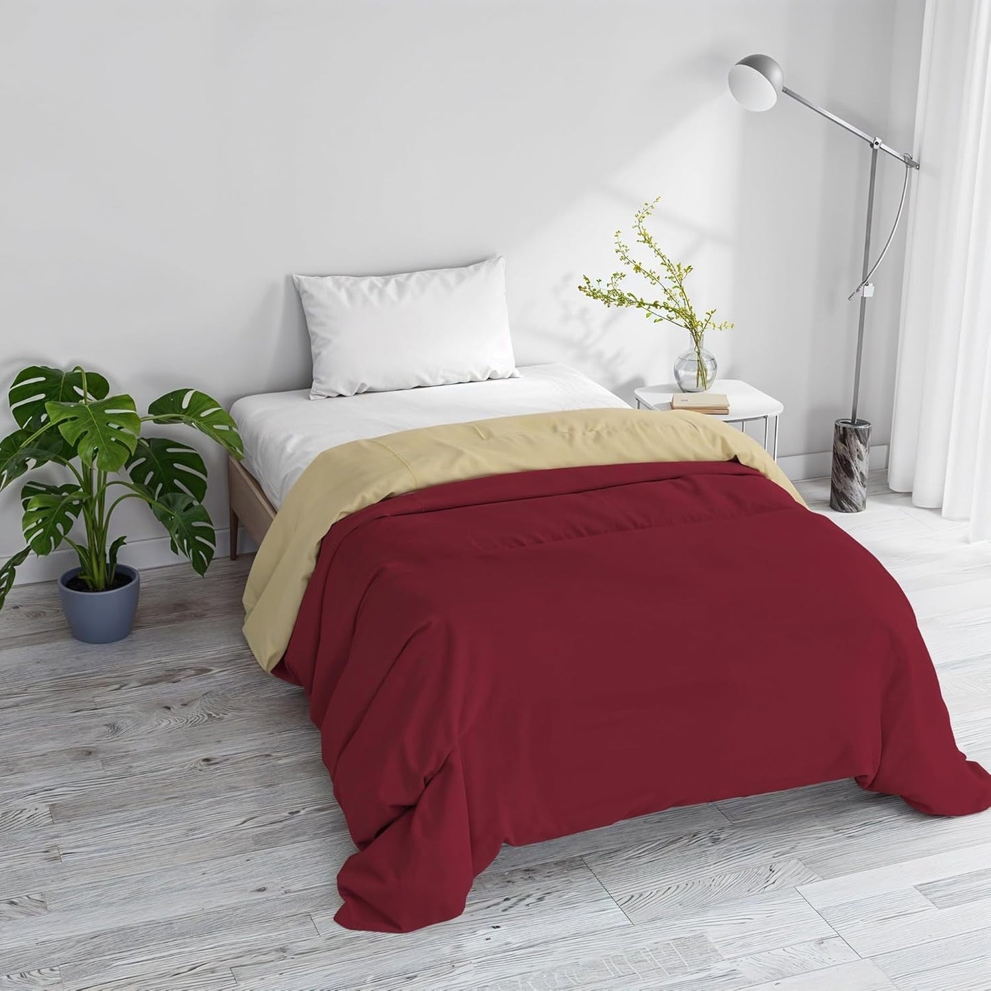 Einfache Winterdecke, einfarbig und wattiert, dunkelgrün/creme, 200 x 245 cm. Naty Shop Steppdecken und Steppdecken Bordeaux/creme 200 x 245 cm