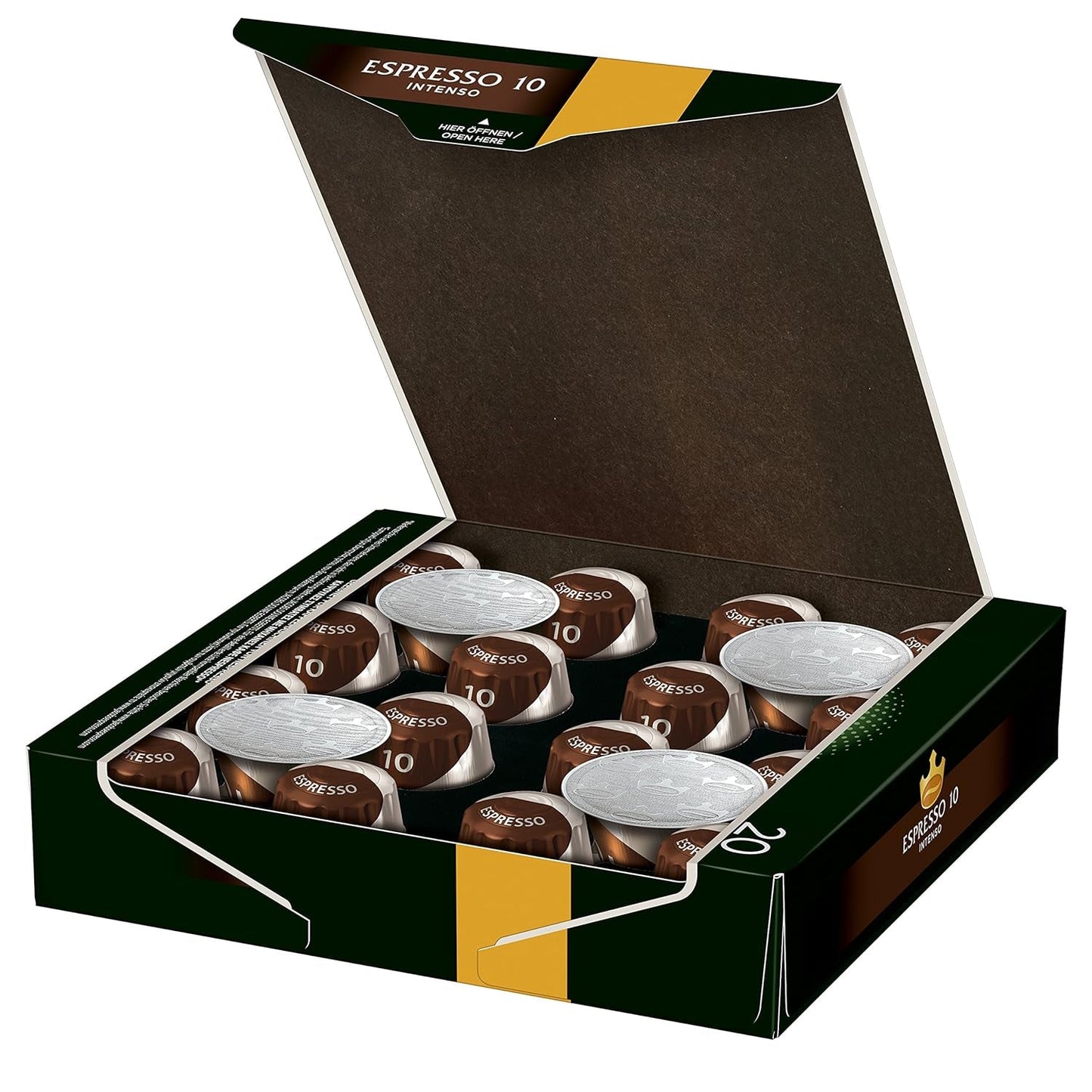Kaffeekapseln Espresso Intenso, Intensität 10 von 12, 10 x 20 Getränke & Kaffeekapseln Krönung Crema, 200 Nespresso-kompatible Kapseln, 10er Pack, 10 x 20 Getränke, 1040 g