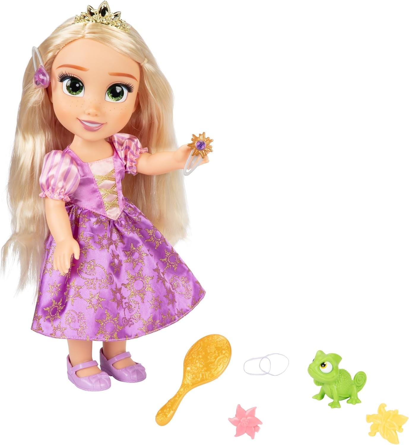 Disney Princess singende Rapunzel-Puppe, 35 cm, singt „I See the Light“, inklusive Zubehör für mehr Spaß, perfekt für Mädchen ab 3 Jahren, Purple Dolls Naty Shop