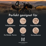 Espressobohnen Martermühle Bike 500g Stark | Arabica/Robusta | Geschmacksrichtungen: Macadamianüsse, Milchschokolade | Hell geröstete ganze Espressobohnen, geringer Säuregehalt
