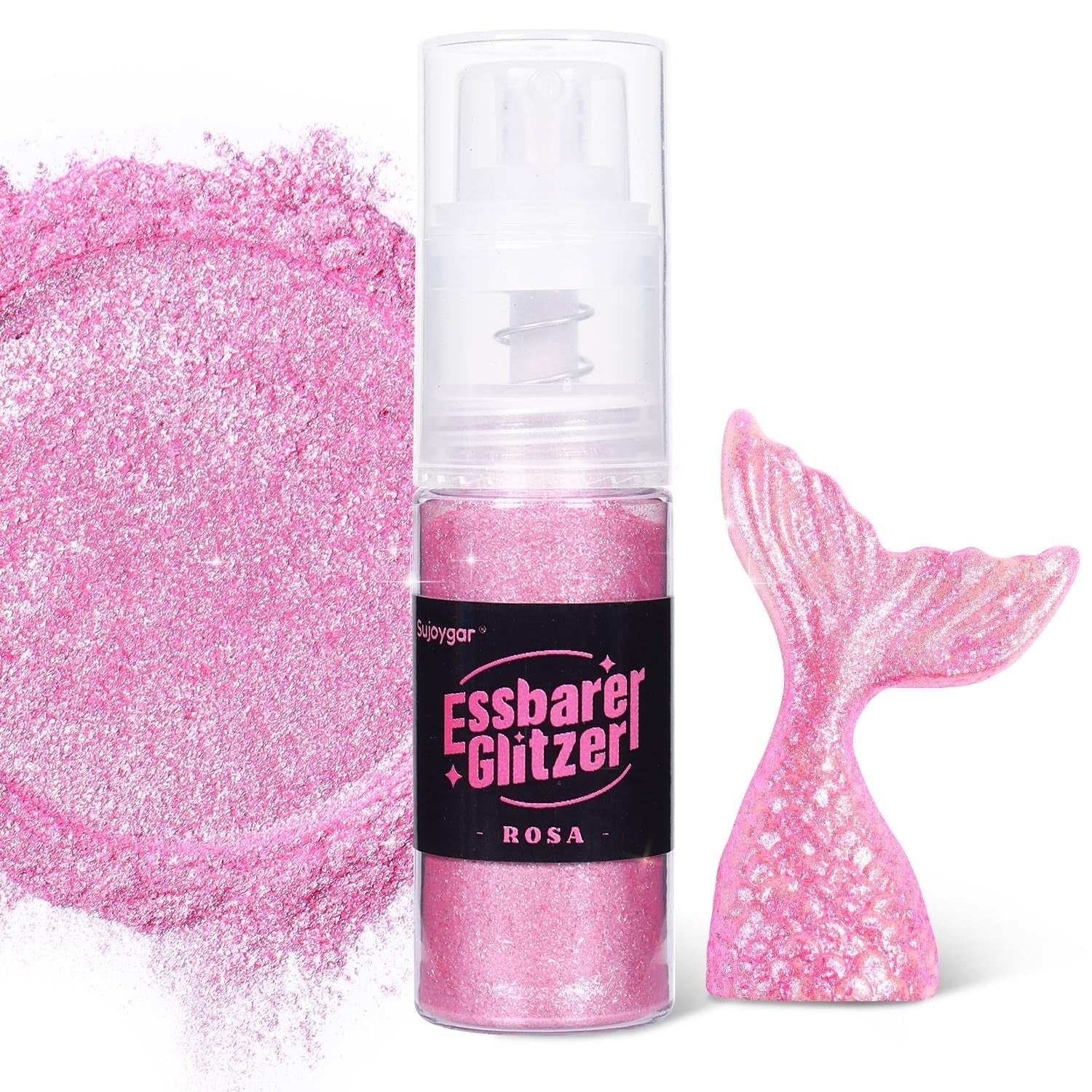 Essbarer Glitzer – 10 g, roségoldener Getränkeglitzer, essbares Glitzerpulver, Lebensmittelfarbpulver, Goldpulver, metallisches Glitzerpulver, Glitzerspray für Cocktails, Schokolade, Kuchen, Fondant